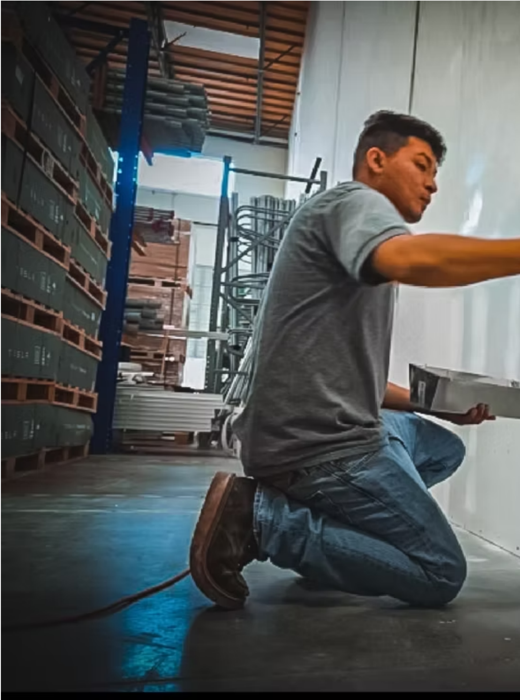 GCBS 247 technician working on-site at a commercial warehouse